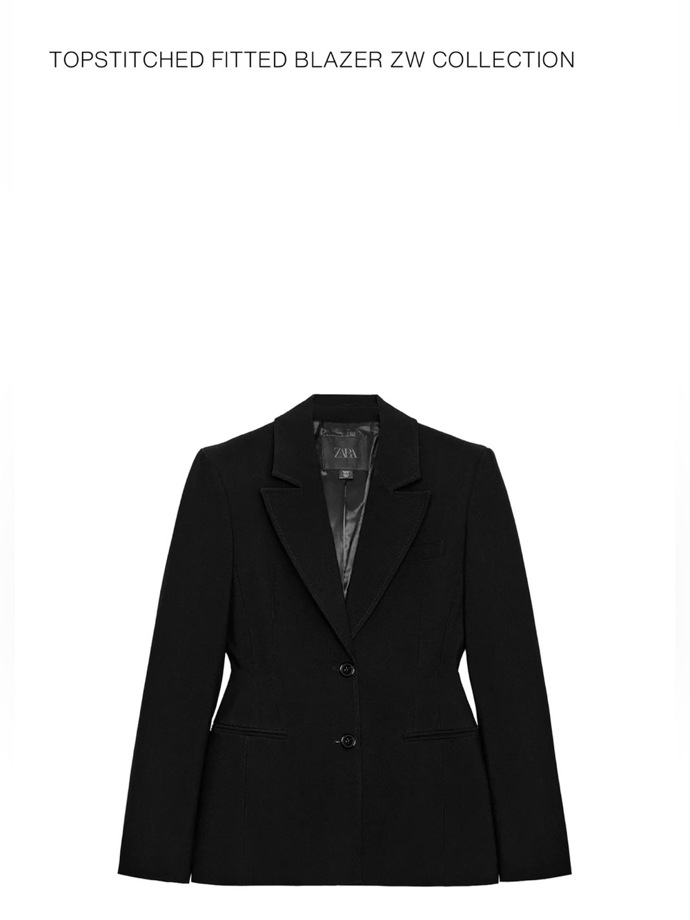 Zara Topstitched Fitted Blazer
